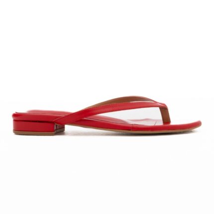 VALERY Σανδάλια Thong flat Δερματινα Kόκκινο