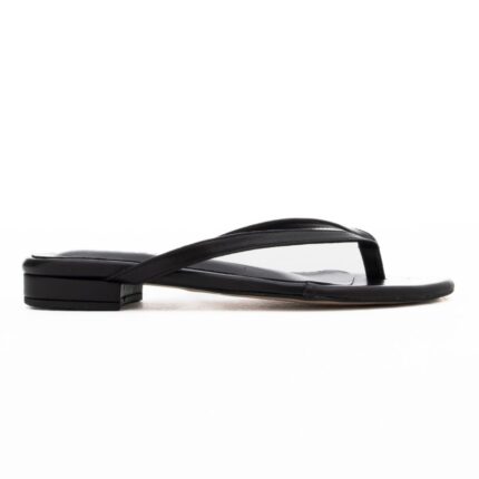 VALERY Σανδάλια Thong flat Δερματινα Μαύρο