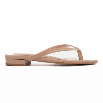 VALERY Σανδάλια Thong flat Δερματινα Μπέζ